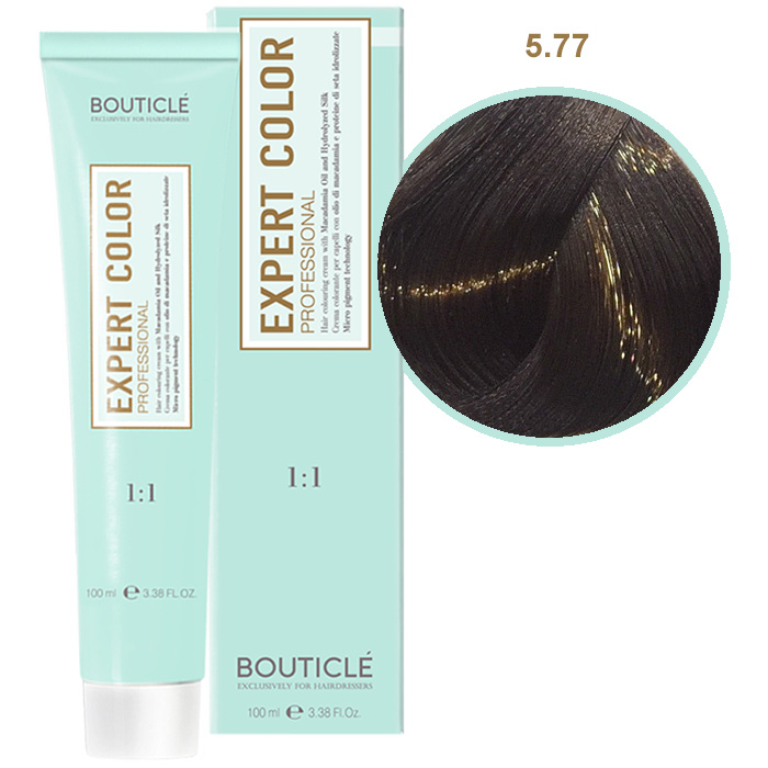 Краска для волос 5.77 Светлый шатен интенсивный шоколадный Bouticle Expert Color, 100 мл