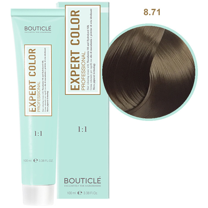 Краска для волос 8.71 Светло-русый коричнево-пепельный Bouticle Expert Color, 100 мл
