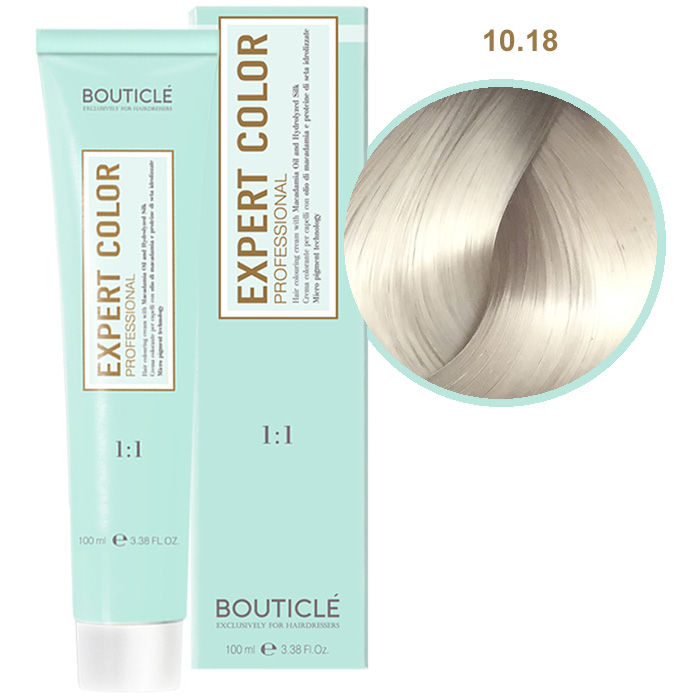 Краска для волос 10.18 Светлый блондин пепельно-жемчужный Bouticle Expert Color, 100 мл