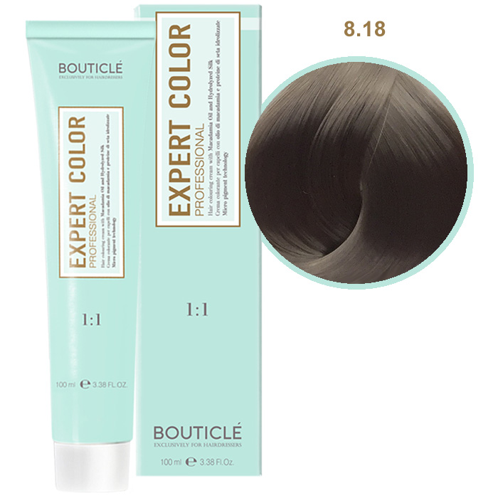 Краска для волос 8.18 Светло-русый пепельно-жемчужный Bouticle Expert Color, 100 мл