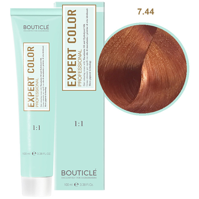 Краска для волос 7.44 Русый интенсивный медный Bouticle Expert Color, 100 мл