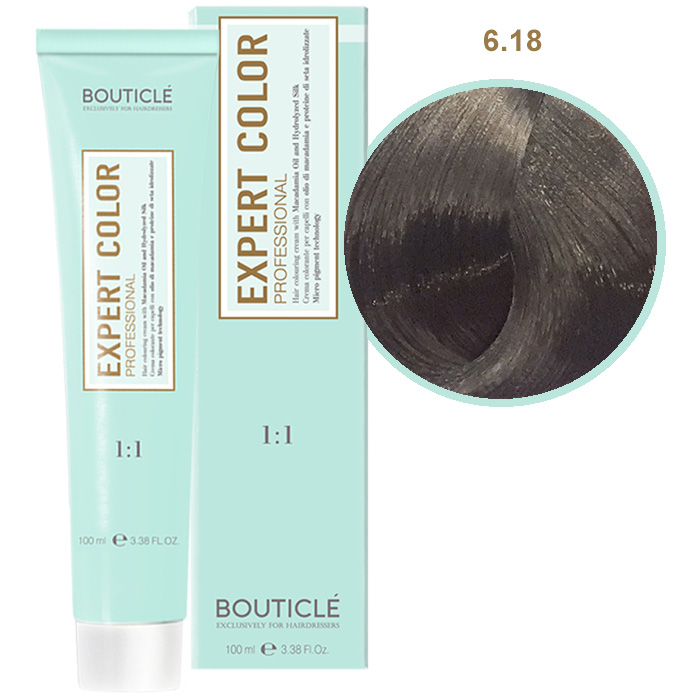 Краска для волос 6.18 Темно-русый пепельно-жемчужный Bouticle Expert Color, 100 мл
