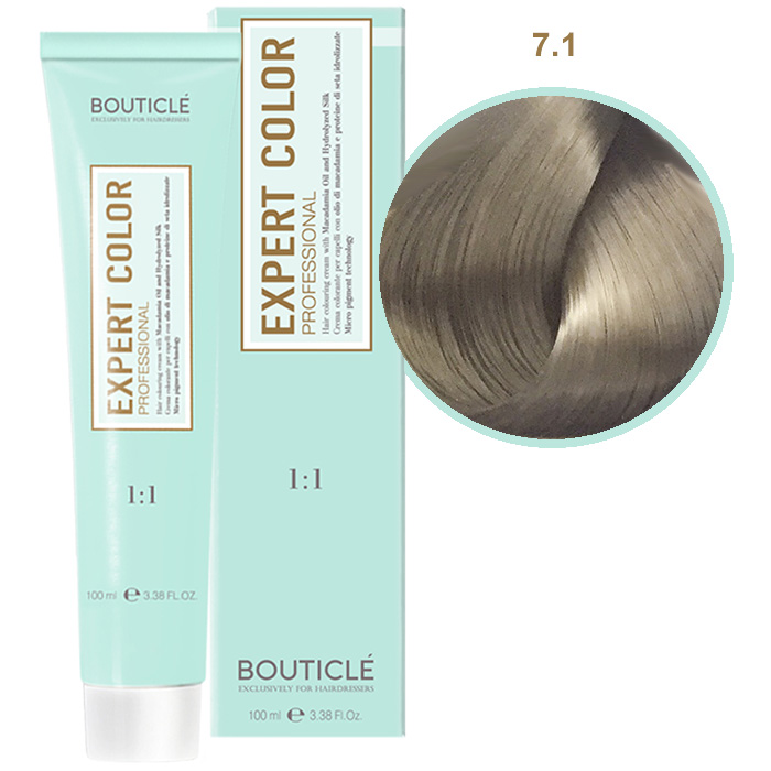 Краска для волос 7.1 Русый пепельный Bouticle Expert Color, 100 мл