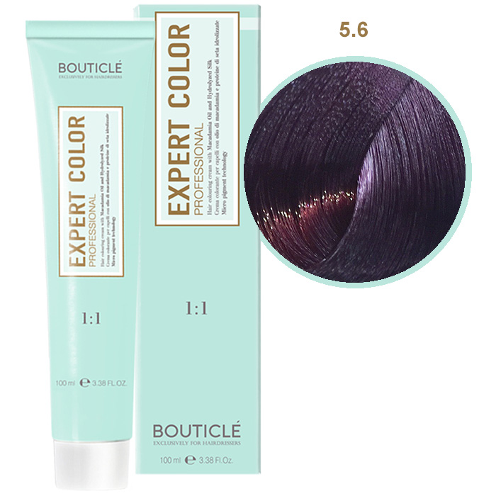 Краска для волос 5.6 Светлый шатен фиолетовый Bouticle Expert Color, 100 мл
